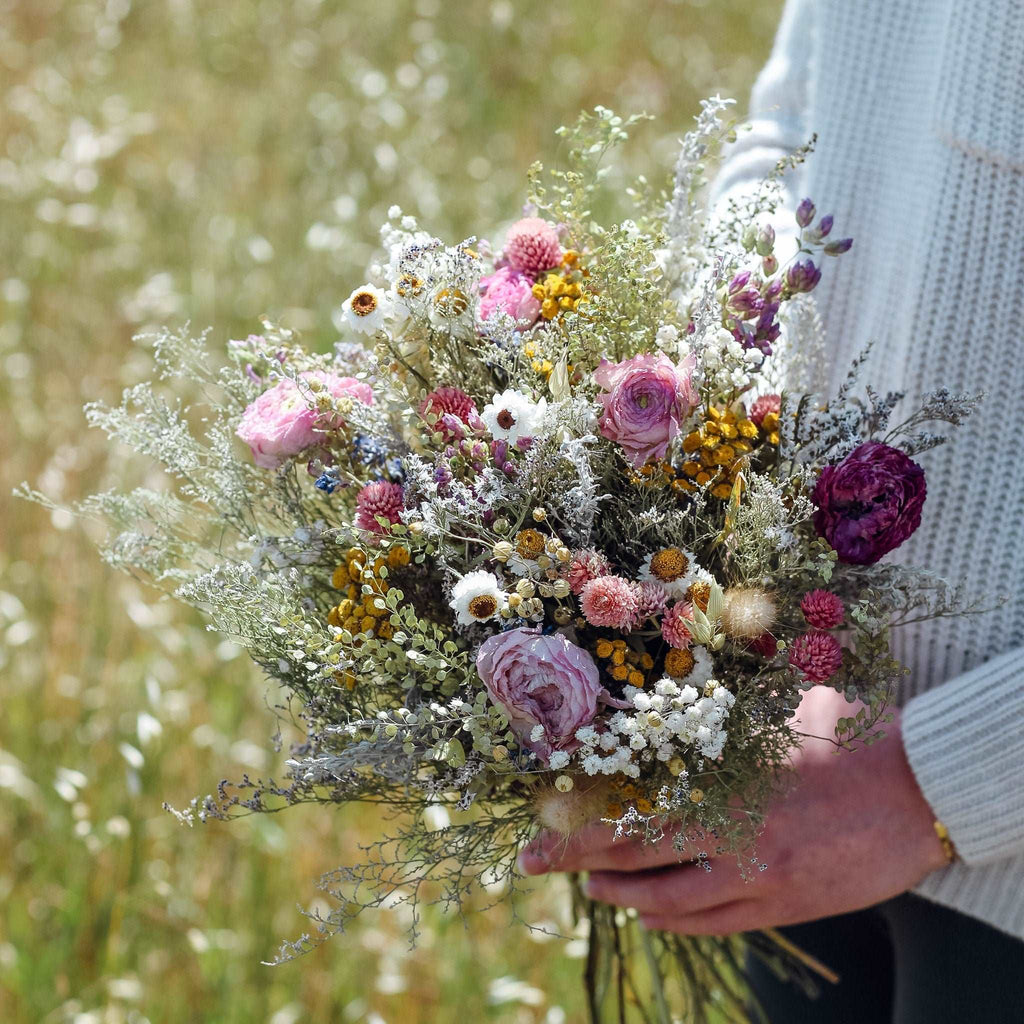 Dried Ranunculus & Wildflower Arrangement