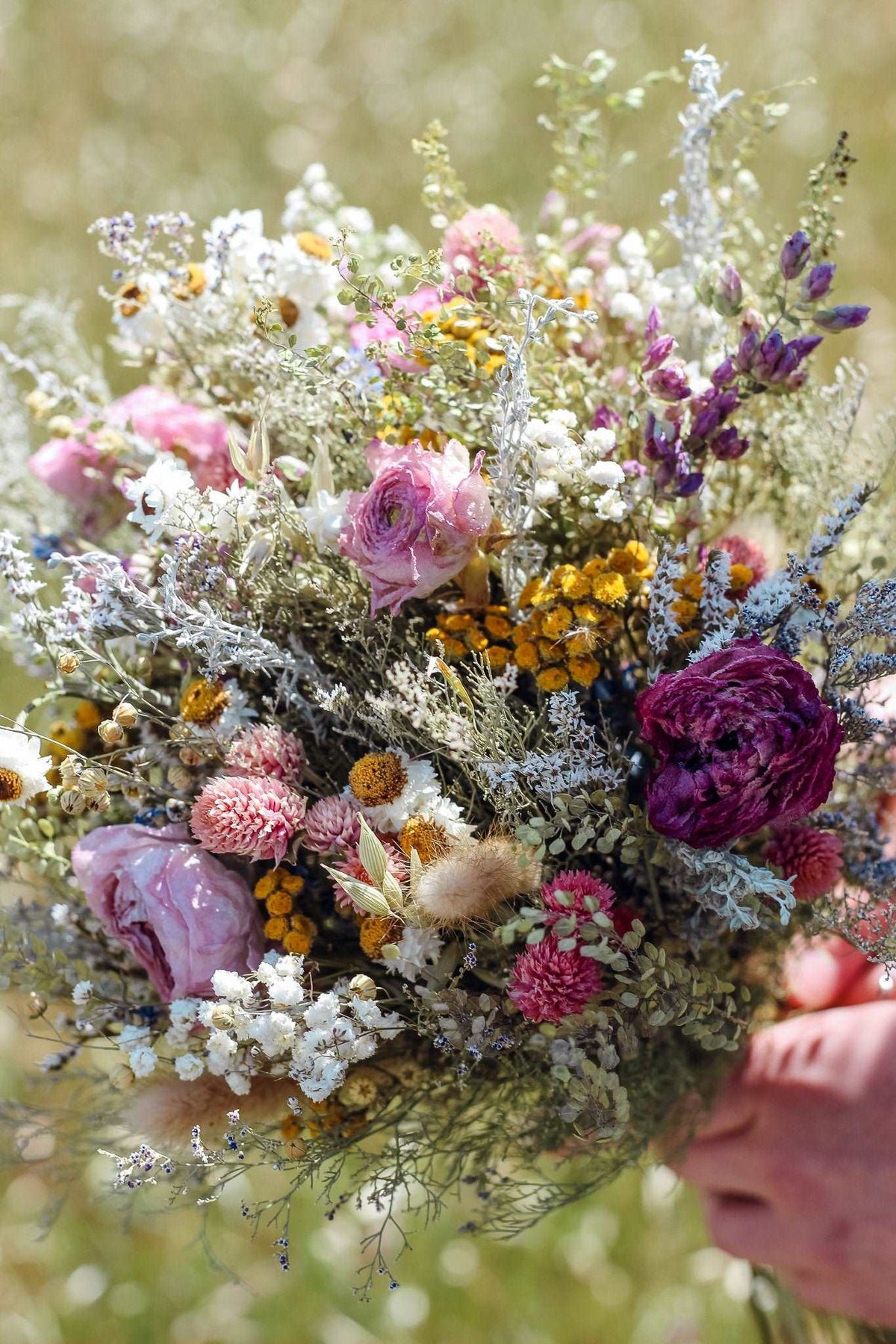 Dried Ranunculus & Wildflower Arrangement