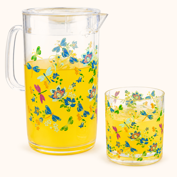 Dragonfly Meadow Pitcher & Tumblers