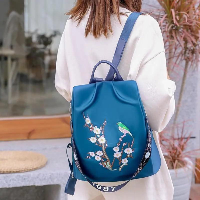 Embroidered Casual Backpack