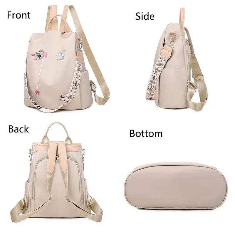 Embroidered Casual Backpack