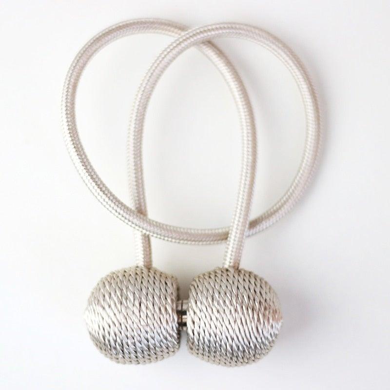 Magnetic Curtain Tiebacks with Pearl-Ball Accents