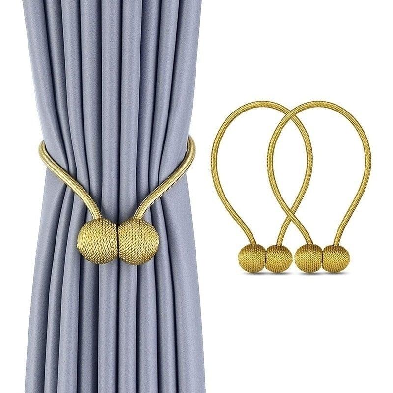 Magnetic Curtain Tiebacks with Pearl-Ball Accents