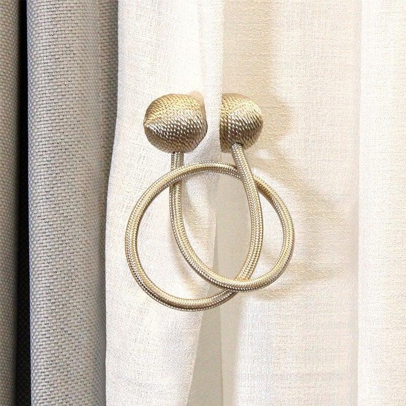 Magnetic Curtain Tiebacks with Pearl-Ball Accents