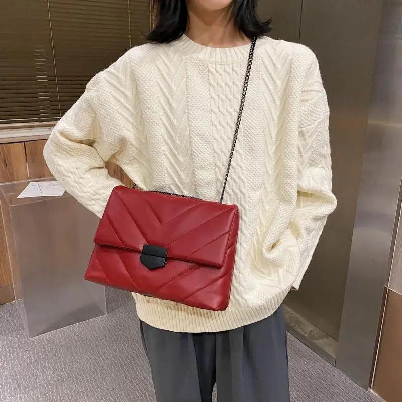Embroidered PU Leather Crossbody Bag