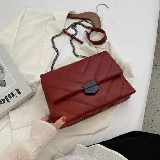 Embroidered PU Leather Crossbody Bag