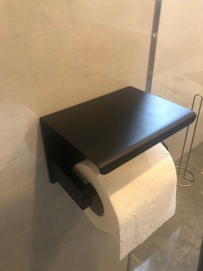 Wall-Mounted Toilet Paper Holder with Shelf