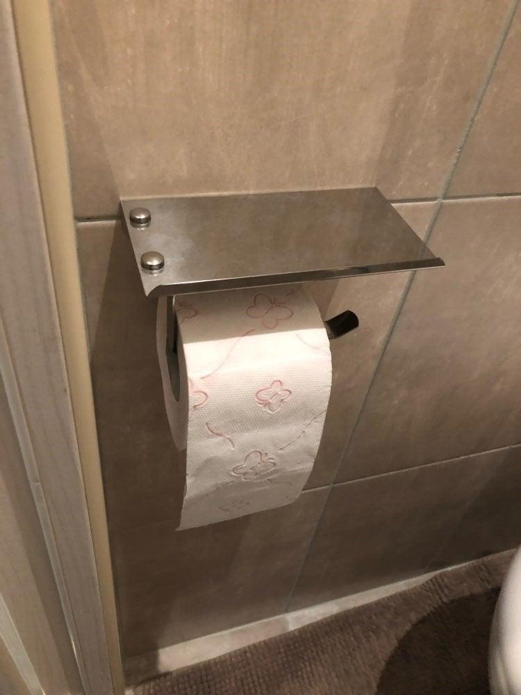 Wall-Mounted Toilet Paper Holder with Shelf