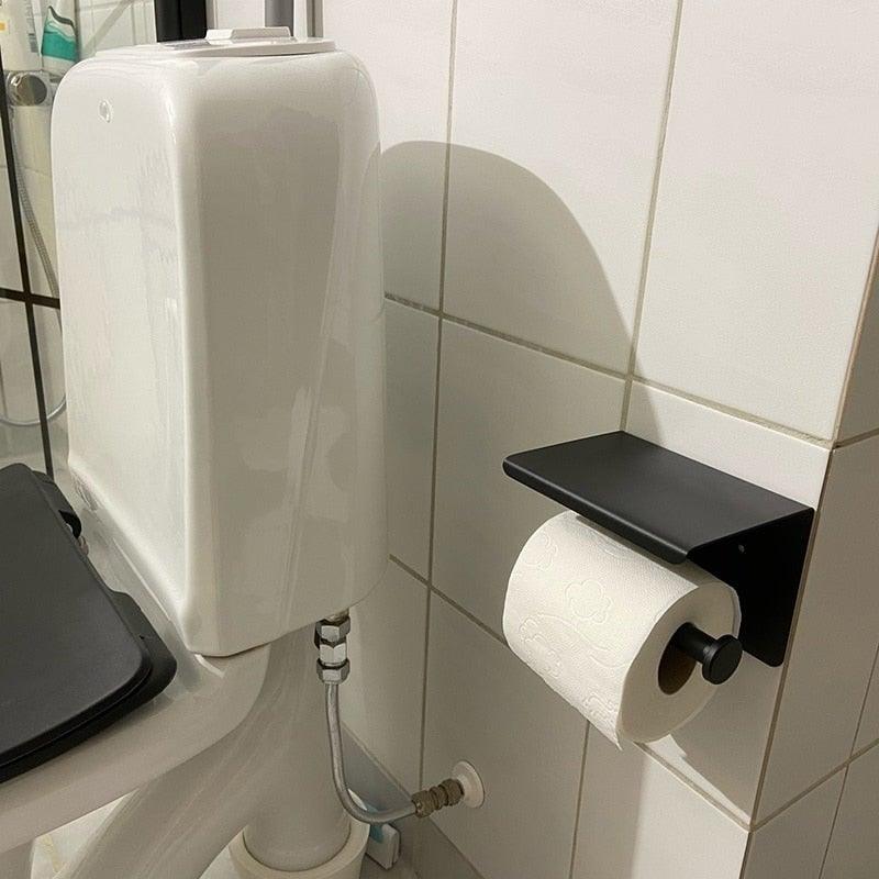Wall-Mounted Toilet Paper Holder with Shelf