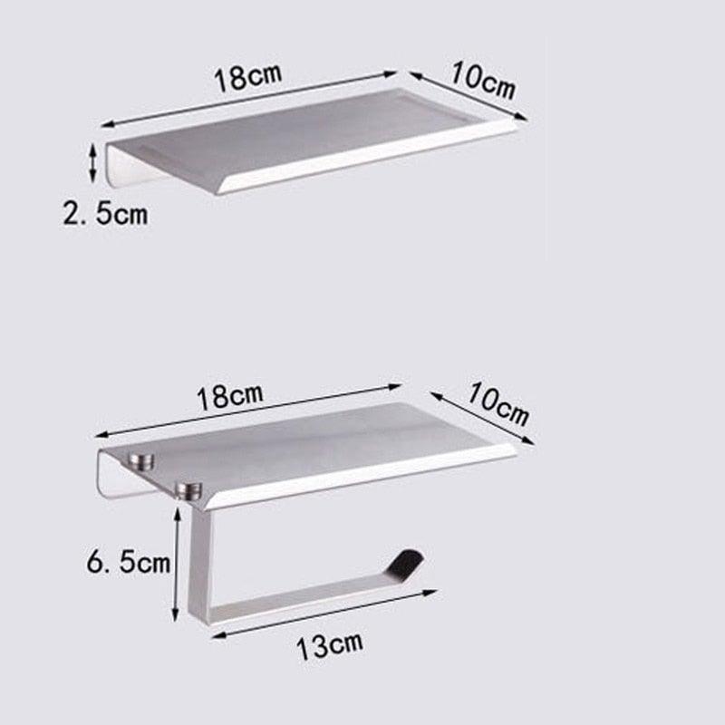 Wall-Mounted Toilet Paper Holder with Shelf