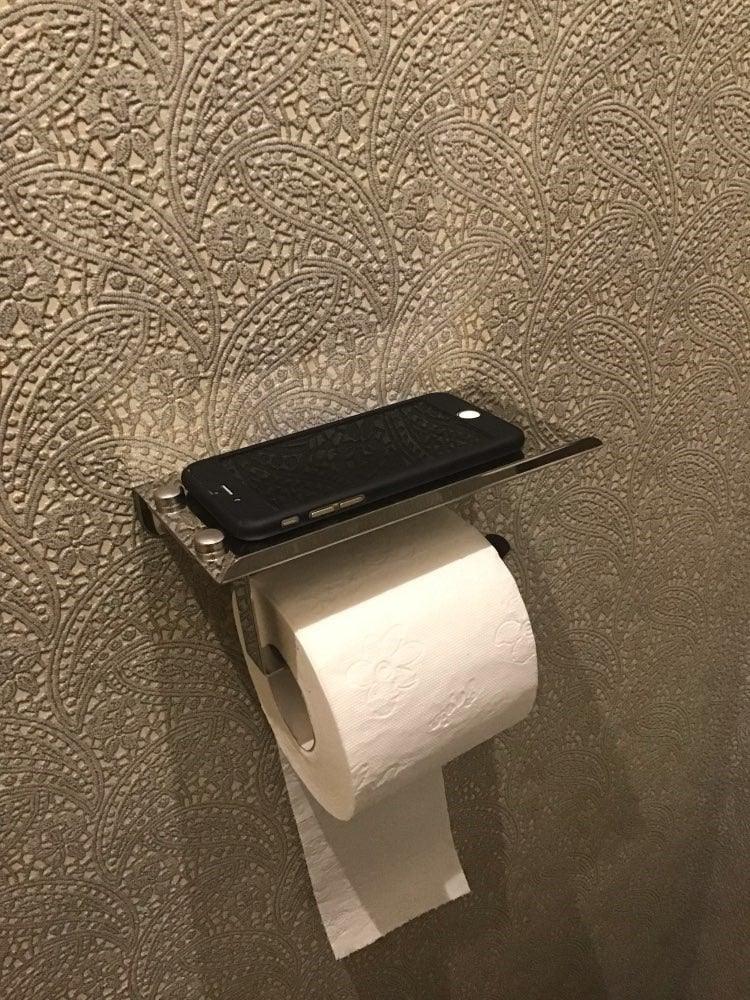 Wall-Mounted Toilet Paper Holder with Shelf