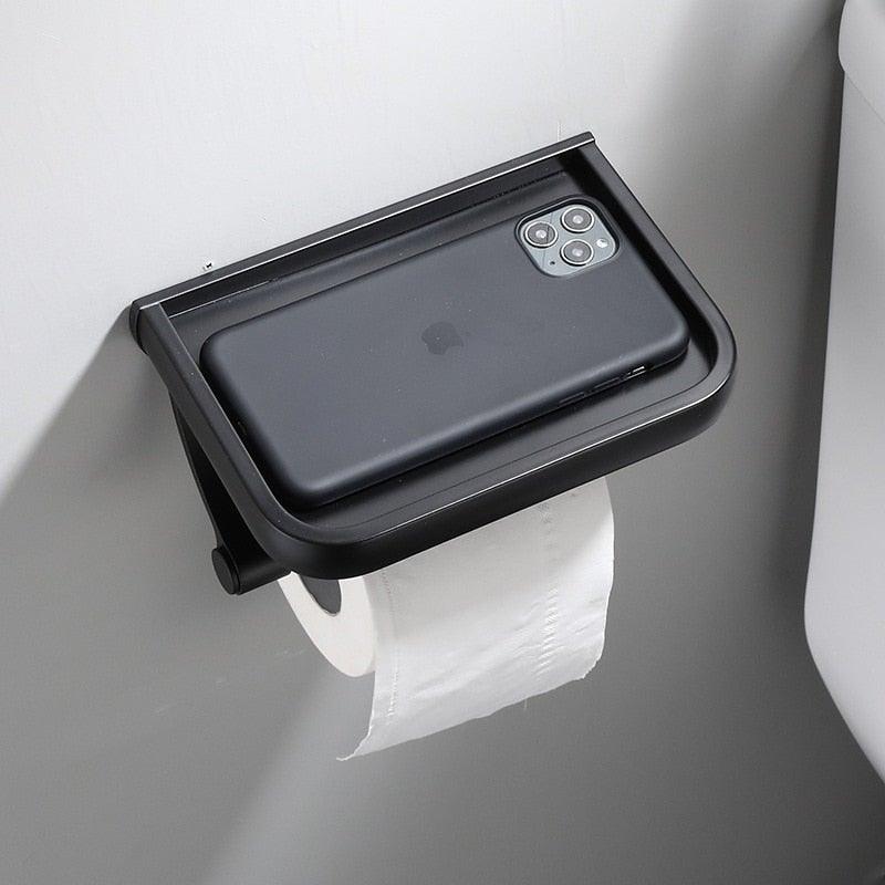 Wall-Mounted Toilet Paper Holder with Shelf