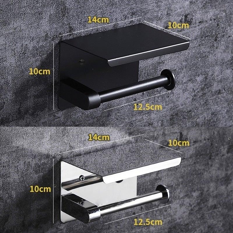 Wall-Mounted Toilet Paper Holder with Shelf