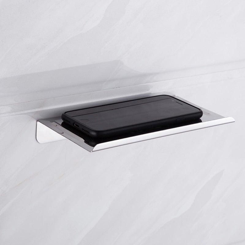 Wall-Mounted Toilet Paper Holder with Shelf
