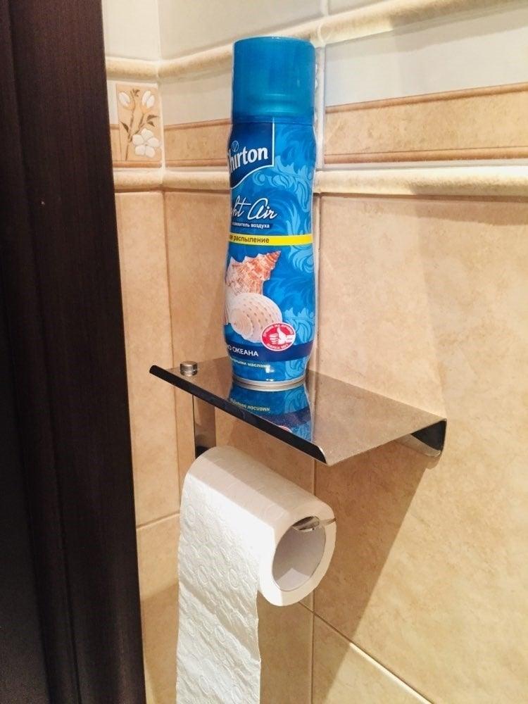Wall-Mounted Toilet Paper Holder with Shelf