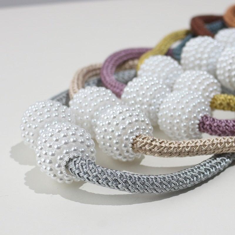 Pearl-Bead Magnetic Curtain Tiebacks