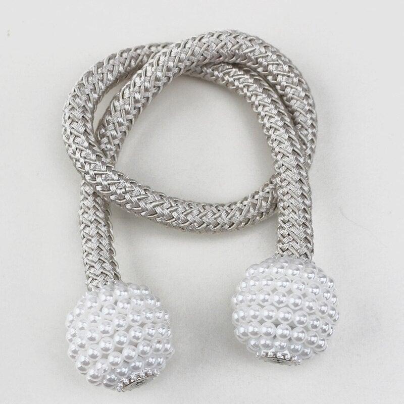 Pearl-Bead Magnetic Curtain Tiebacks