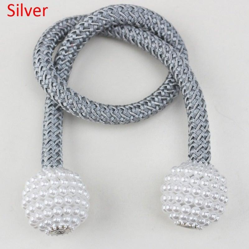Pearl-Bead Magnetic Curtain Tiebacks