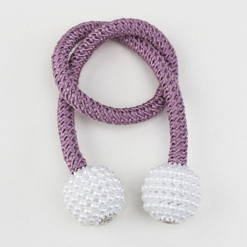 Pearl-Bead Magnetic Curtain Tiebacks