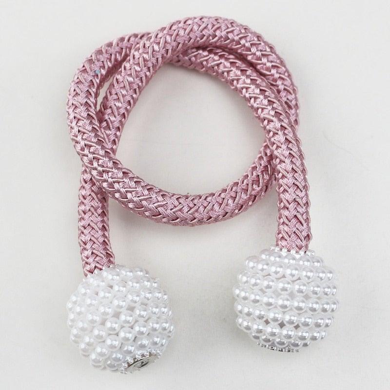 Pearl-Bead Magnetic Curtain Tiebacks