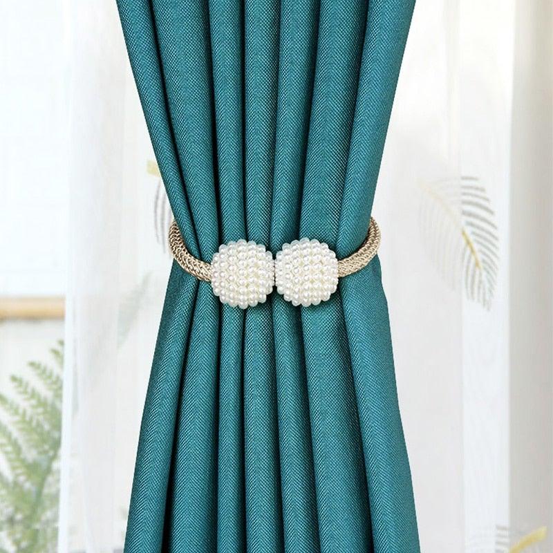 Pearl-Bead Magnetic Curtain Tiebacks