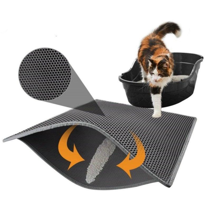 Double-Layer Cat Litter Trapping Mat in everyday use